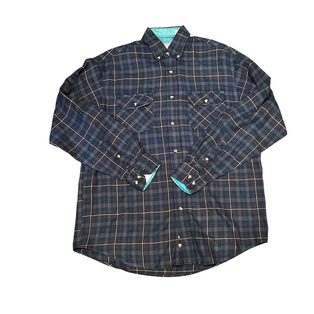 Vintage 90s Outdoor Exchange Men’s Tall M Green Plaid Flannel  Lumberjack Rugged